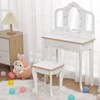 Girls Vanity Table & Stool Set with Lights, 3 Mirrors & Wooden Makeup Playset - Dressing Table for Kids Ages 3-9 - 4 of 4