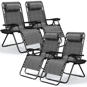 Nestl Zero Gravity Chairs, Reclining Camping Chair, Folding Outdoor Chair with Pillow & Cup Holder Tray - 1 of 4