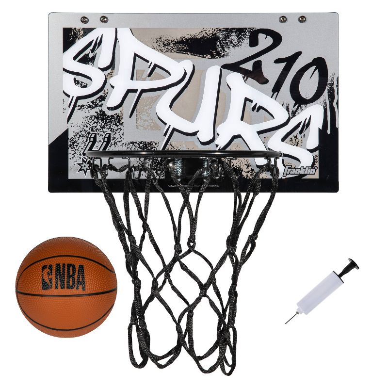 NBA San Antonio Spurs Over The Door Mini Basketball Hoop, 1 of 7