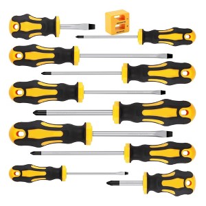 Itopfox 11-Piece Magnetic Screwdriver Set with 5 Phillips and 5 Flat Head Tips for Secure Fastening and Loosening, Includes Storage Box - 1 of 4