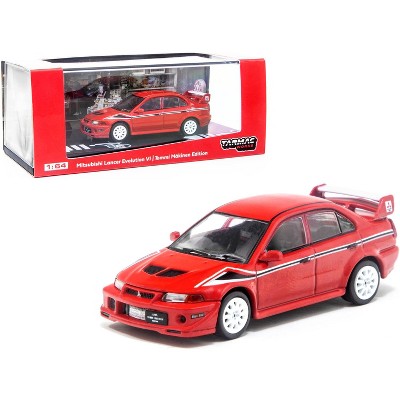 Mitsubishi Lancer Evolution VI Tommi Makinen Edition Red with Black and White Stripes 1/64 Diecast Model Car by Tarmac Works