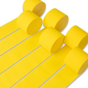 PartyWoo Crepe Paper Streamers Yellow 6 Rolls 492 ft 1.8 In x 82 Ft Roll - 1 of 4