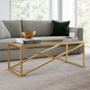Brass and Gold Rectangular Coffee Table with Glass Top - Henn&Hart - 2 of 4