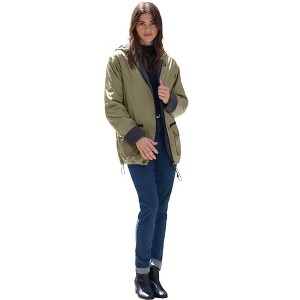 Roaman's Plus Size Hooded Nylon Jacket - 1 of 4