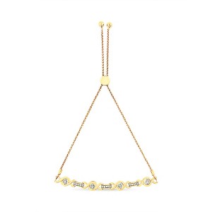 Haus of Brilliance Silver Channel Set Diamond Accent Twist Bolo Bracelet - 1 of 4