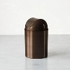 LunaLulinlk 2.5 gal Mezzo Plastic Swing Top Lid Bathroom Trash Can, Bronze - 3 of 4