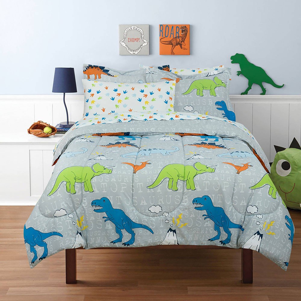 Photos - Duvet 7pc Full Dinosaur Walk Kids' Bed in a Bag - Kidz Mix