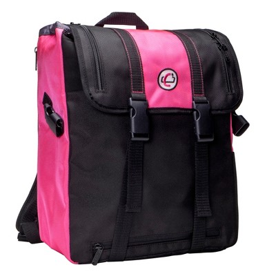 Case-it Backpack with Binder Holder, Pink with Grey Trim, 6 x 13 x 15 Inches