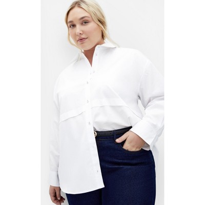 Women's Plus Size Malani Shirt - ivory | CITY CHIC