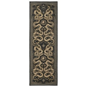 Modern Pastoral Snake Print Area Rug Machine Washable Low Pile Non Slip Non Shedding Stain-Resistant Floor Carpet for Living Room Bedroom Kitchen - 1 of 4
