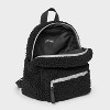Kids' Mini Faux Shearling Backpack - art class™ Black: Lightweight Solid Design, Ages 3-11, Recycled Polyester - 3 of 4