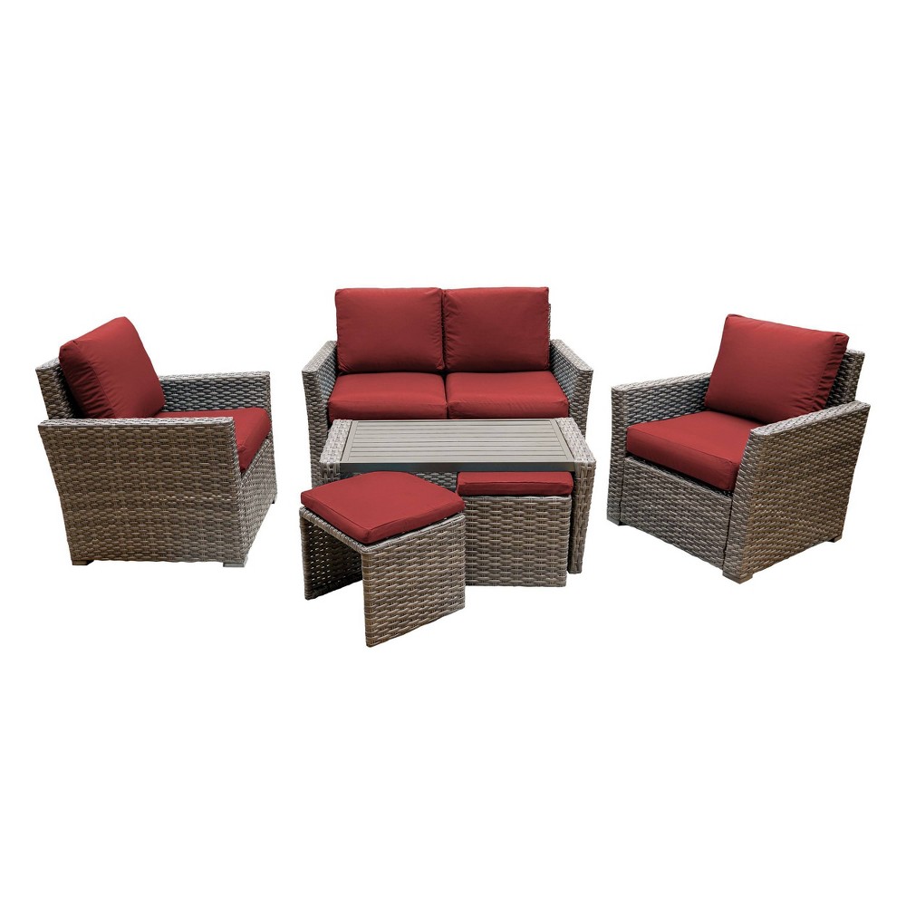 Newton 6pc Seating Set Red Leisure Made