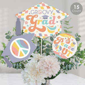 Big Dot of Happiness Groovy Grad - Hippie Graduation Party Centerpiece Sticks - Table Toppers - Set of 15 - 1 of 4