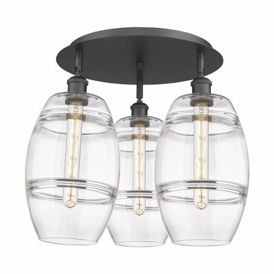 Vaz - 3 Light Flush Mount In Industrial Style-10.88 Inches Tall and 19.75 Inches Wide