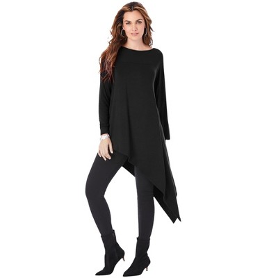 Roaman's Women's Plus Size Asymmetric Ultra Femme Tunic