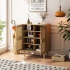 Wooakway 4-Door Rattan Storage Cabinet Modern Rattan Buffet Sideboard Accent Furniture for Entryway Living Room - 2 of 4