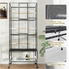 69in Tall Extra Large Wrought Iron Parakeet Bird Cage with Storage Shelf for Mid-Sized Parrots Cockatiels Canaries Lovebirds Conures Finch, Black - 4 of 4