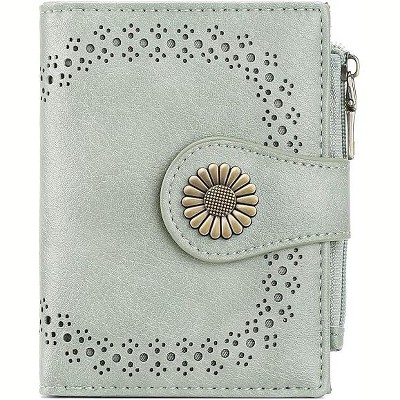 BEAFUP Small Wallets for Women,Bifold RFID Blocking Leather Card Holder Compact Wallet with Zipper Coin Pocket for Women