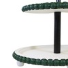 Ganz 11.5 Inch Green Beaded Edge Two-Tier Pedestal Stand Distressed Rustic Holiday Decorative Trays And Platters - 3 of 3