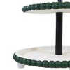 Ganz 11.5 Inch Green Beaded Edge Two-Tier Pedestal Stand Distressed Rustic Holiday Decorative Trays And Platters - image 2 of 3