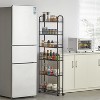 MaseiKar 6 Tier Storage Cart,Metal Kitchen Rolling Cart with Lockable Wheels & Baskets, Slim Storage Shelf for Kitchen,Bathroom,Laundry,Small Space - 2 of 4