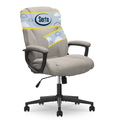 Serta Microfiber High Back Chair Velvet GrayBlack - Office Depot