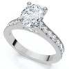 Pompeii3 1 1/3Ct Oval Diamond Engagement Ring 14k Gold or Platinum Lab Created - 3 of 4