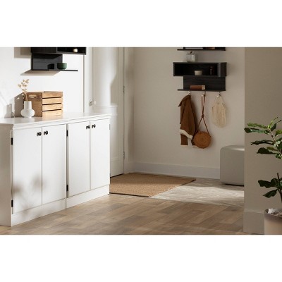 Pure White Laminated Particle Board Office Storage Cabinet with Adjustable Shelves