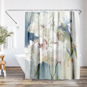 Americanflat 71" x 74" Shower Curtain, Blissful Peony I by PI Creative Art - 1 of 4