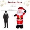 Angel Sar 8ft Inflatable Santa Claus with 4 LED String Lights, Giant Blow Up Garden Decoration for Christmas Yard, Lawn, Party Indoor Outdoor Decor - 3 of 4