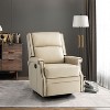 Favonius Wooden Upholstery Genuine Leather Swivel Rocker Recliner with Nailhead Trim for Bedroom and Living Room| ART OF LIVING DESIGNS - 2 of 4
