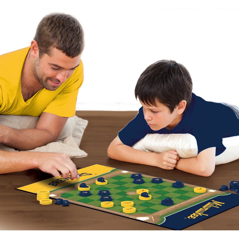 MasterPieces Officially licensed MLB Milwaukee Brewers Checkers Board Game for Families and Kids ages 6 and Up, 5 of 7