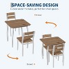 3 Piece Dining Table Set, Farmhouse Kitchen Table and Upholstered Chair, Metal Frame Square Dining Room Furniture - 4 of 4