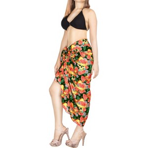 HAPPY BAY Women's Summer Bikini Wrap Bathing suit Halloween Costumes Skirt Beach Wraps Sarong Front Swimsuits for Women One Size Black, Skull - 1 of 4