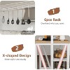 Wooden Kitchen Island with Power Outlet & LED Lights - Bakers Rack with Storage, 3-Tier Microwave/Oven Stand, Coffee Bar Table with 6 Hooks - 4 of 4