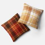 Oversized Raised Striped Boucle Plaid Square Throw Pillow - Threshold™