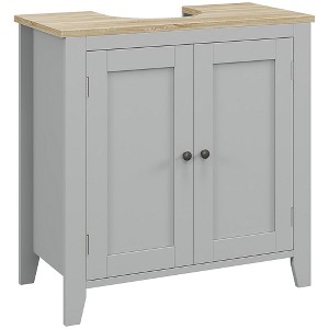 Kleankin Under-Sink Bathroom Sink Cabinet, Storage Unit with U-Shape and Adjustable Internal Shelf - 1 of 4