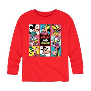 Boys' - Disney - Mickey And Friends Grid Long Sleeve Graphic T-Shirt - 1 of 4