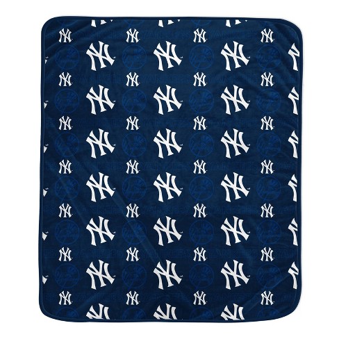 50x60 Mlb New York Yankees Mascot 2 Layer Silk Touch Sherpa