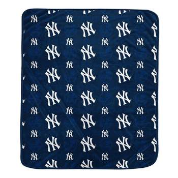 MLB New York Yankees Repeat Tonal Logo Fleece Throw Blanket