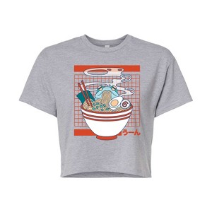 Women's - Instant Message - Ramen Frog Yum Cropped Graphic T-Shirt - 1 of 4
