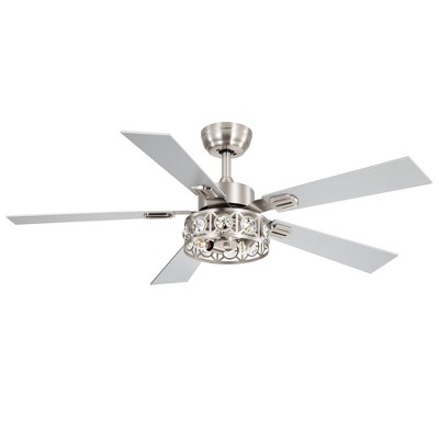 Airsurfer 48-inch Wood 5-Blade Crystal Fandelier Ceiling Fan with Remote and Light