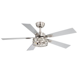 Airsurfer 48-inch Wood 5-Blade Crystal Fandelier Ceiling Fan with Remote and Light - 1 of 4