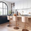 TOV Furniture Loosha Performance Vegan Leather and Rose Gold Adjustable Stool in Cafe Au Lait - 2 of 4