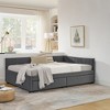 Vynxaria Full Size Upholstered Tufted Bed Frame with Two Drawers, Sofa Bed Frame,Velvet Grey(79.5''x58''x25'') - 2 of 4