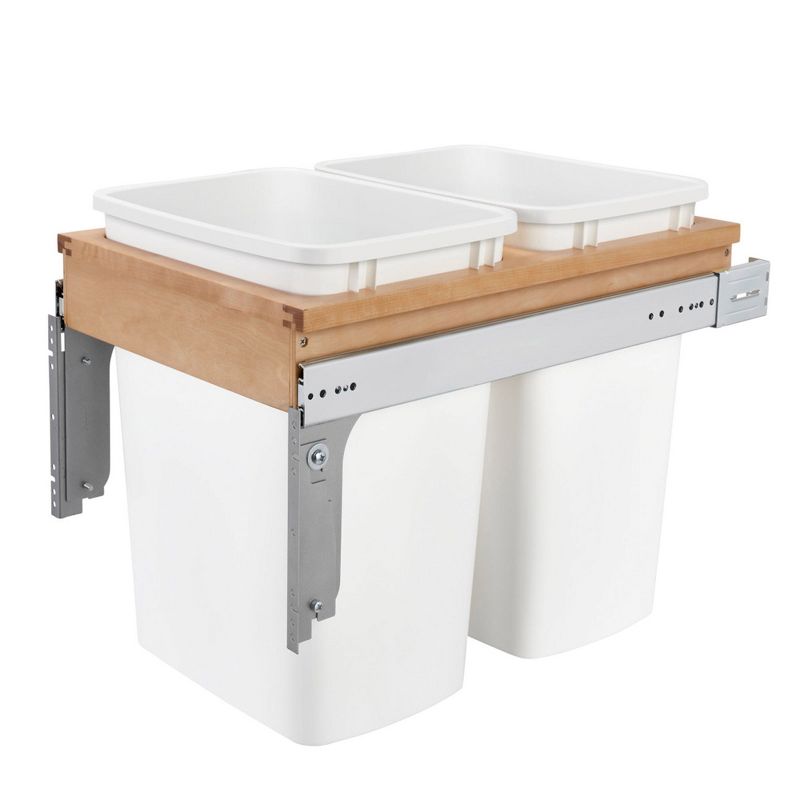 Rev-A-Shelf Double Top Mount Pull Out Kitchen Waste Trash Container Bin, 1 of 6
