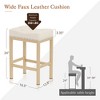 Arceso Bar stools Set of 2, 24 Inch Saddle Backless Faux Leather Counter Height Stools with Black Metal Legs - 4 of 4
