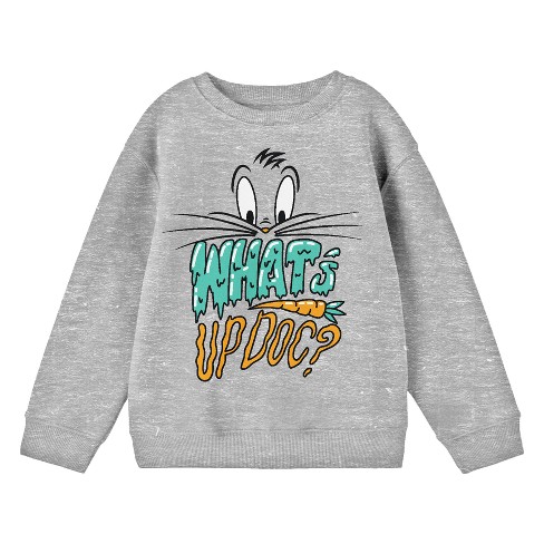 Gray Sweatshirt-medium Crew Tunes Youth Bugs Bunny Up, \