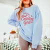 Country Girl Hat Puff Print  - Womens Lightweight Garment Dyed Sweatshirt - 2 of 3