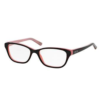 Ralph Lauren RA 7020 599 Womens Cat-Eye Eyeglasses Shiny Dark Havana on Pink 52mm